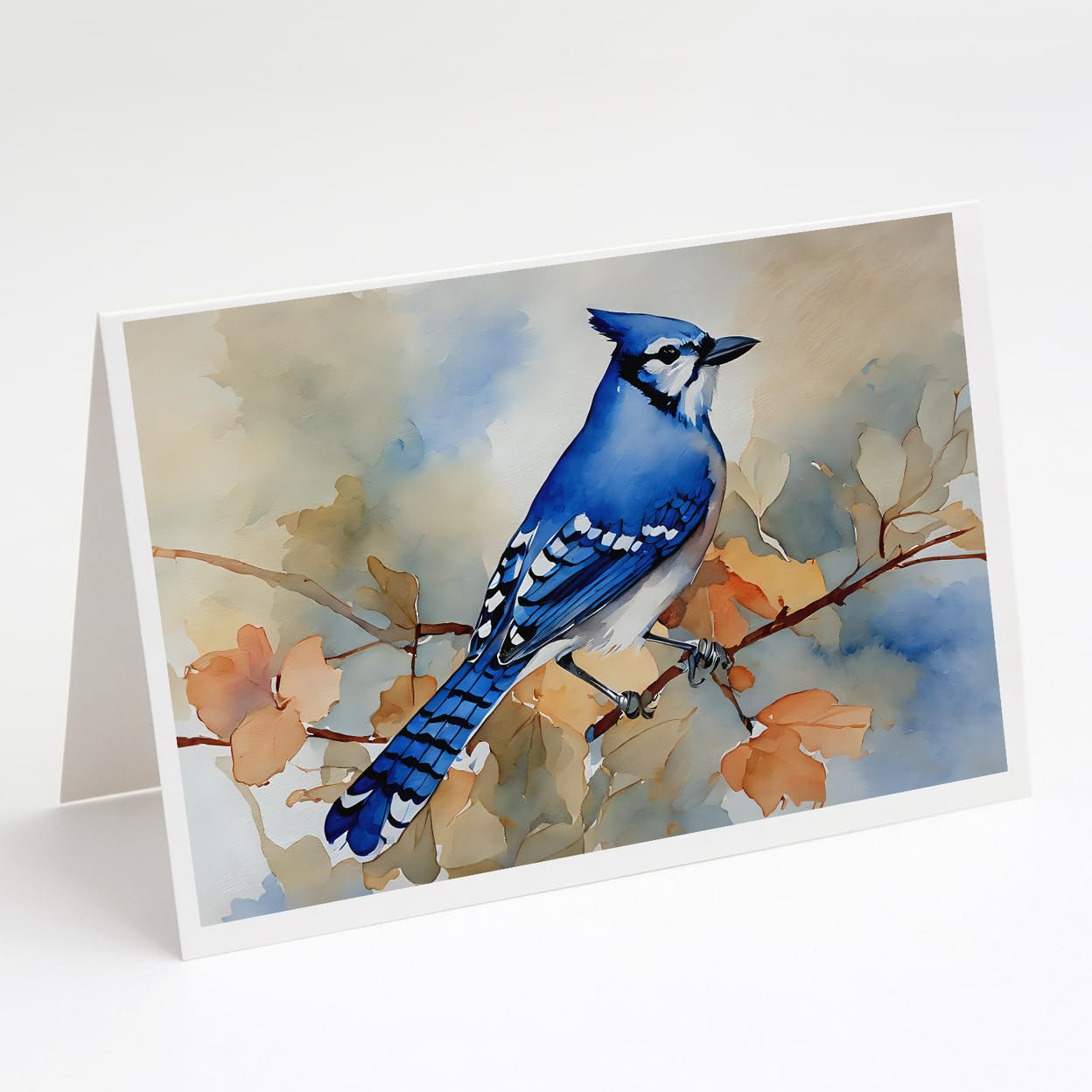 Caroline's Treasures DAC3183GCA7P Blue Jay Greeting Cards Pack of 8 Blank Cards with Envelopes Whimsical A7 Size 5x7 Blank Note Cards