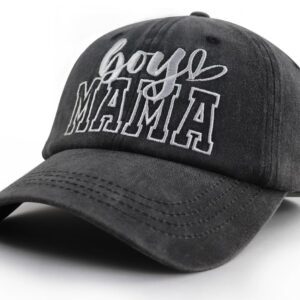 Boy Mama Gifts for Mom, Funny Boy Mama Est 2024 Hat, Adjustable Cotton Embroidered Pregnancy Announcement Baseball Cap, Mothers Day Birthday Gifts for New Moms Pregnant Mama Mother Mommy Wife Black