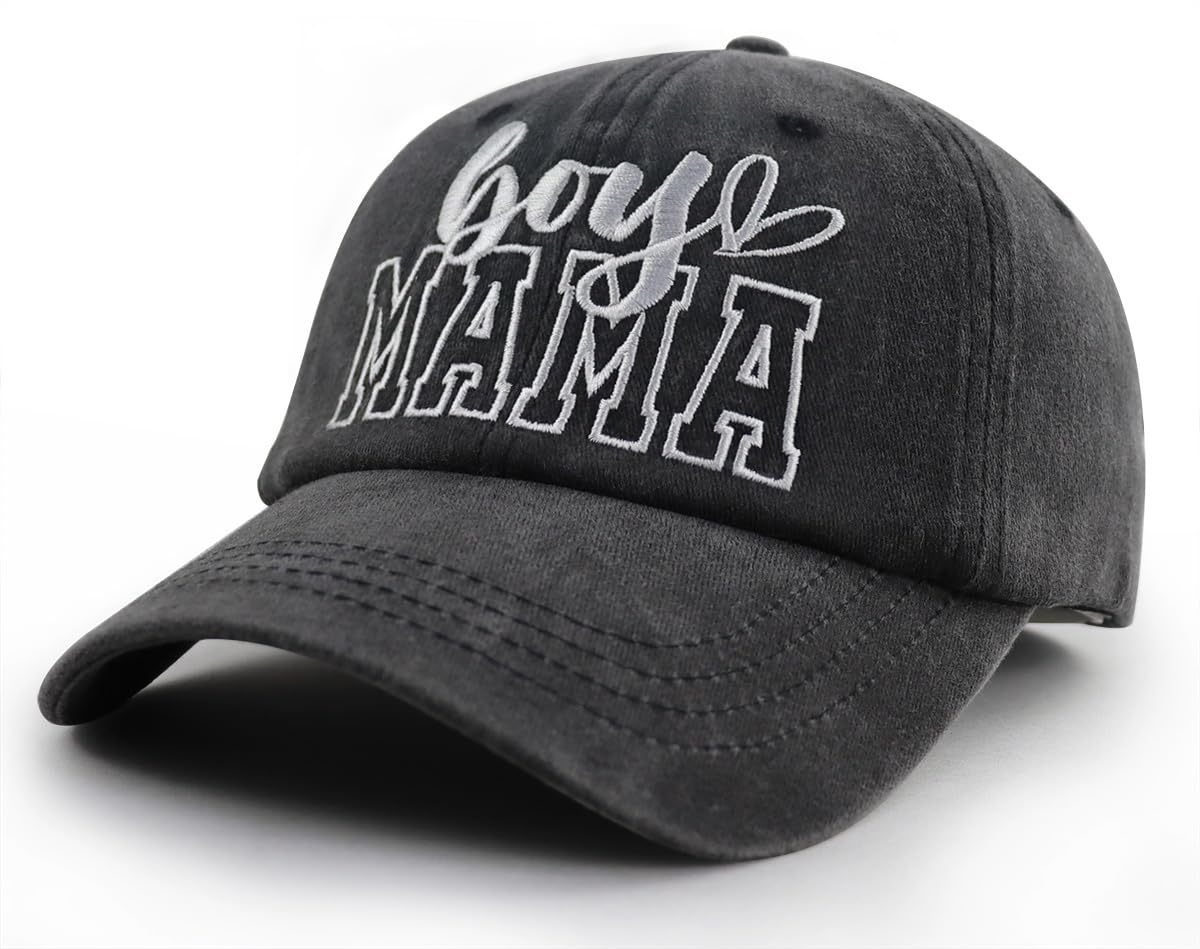 Boy Mama Gifts for Mom, Funny Boy Mama Est 2024 Hat, Adjustable Cotton Embroidered Pregnancy Announcement Baseball Cap, Mothers Day Birthday Gifts for New Moms Pregnant Mama Mother Mommy Wife Black