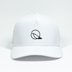 birdskie Golf Hat Snapback, Breathable, Quick Drying, High Performance, The Swagger Golf Cap White