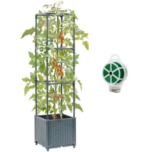 kobaz raised garden bed with tomato planter cage, trellis planter boxes for outdoor patio greenhouse gardening climbing vegetables