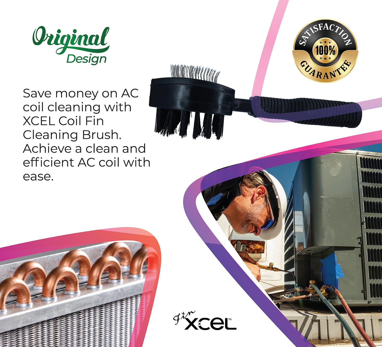 Next Generation Air Conditioner Evaporator Coil Fin Cleaning Brush V2 (Double-Sided) - By XCEL