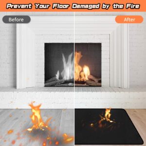 Hearth Rugs Fireproof, Fireplace Rug, Fireplace Mat, Fireplace Rugs Fire Resistant, 46" x26”, Heated Floor Mat for Outdoor Grills, Fire Pits, Smokers, Woodstoves