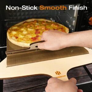 ASHNAEEM Premium Sliding Pizza Peel | Non-Stick Pizza Spatula Paddle with Wooden Handle | Smart Pizza Slider for Indoor & Outdoor Ovens | Large 19.68" x 11.81" Pizza Board