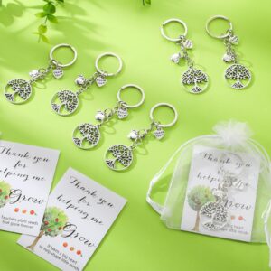 Ecation Teacher Appreciation Gifts Teacher Key Chains Tree Keychain Appreciation Card Thank You Gifts for Women Teacher (24)