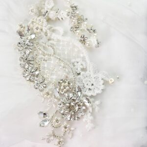 Wedding Shawl Pearls and Rhinestone Capes Soft Tulle Bridal Scarf Evening Shawl Wedding Wraps (Off whtie)