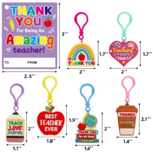 ceiba tree 30 Pack Teachers Appreciation Bulk Teacher Keychains for Woman Man Key Chains and Cards