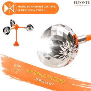 Flyonte Birds Reflect Deterrent Visual Bird Scarer Deterrent Devices Outdoor Bird Control for Seagull Pigeon Harmless Device to Keep Birds Away from Your Farm Boat (Orange)