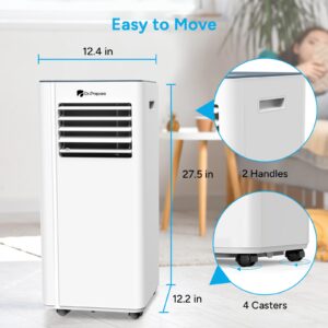 DR.PREPARE 8,000 BTU Portable Air Conditioner, Cooling, Dehumidifier, Fan & Sleep Modes 4-in-1 Portable AC w/Remote Control & 67'' Window Kit, Cools Up To 300 sq. ft, 1-24H Timers