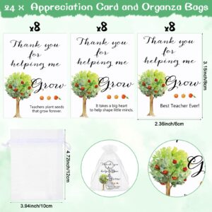 Ecation Teacher Appreciation Gifts Teacher Key Chains Tree Keychain Appreciation Card Thank You Gifts for Women Teacher (24)