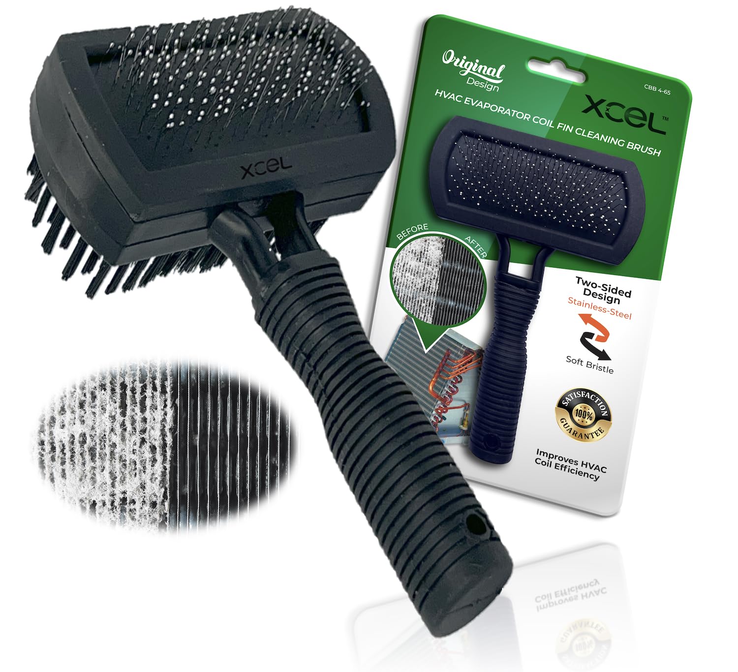 Next Generation Air Conditioner Evaporator Coil Fin Cleaning Brush V2 (Double-Sided) - By XCEL