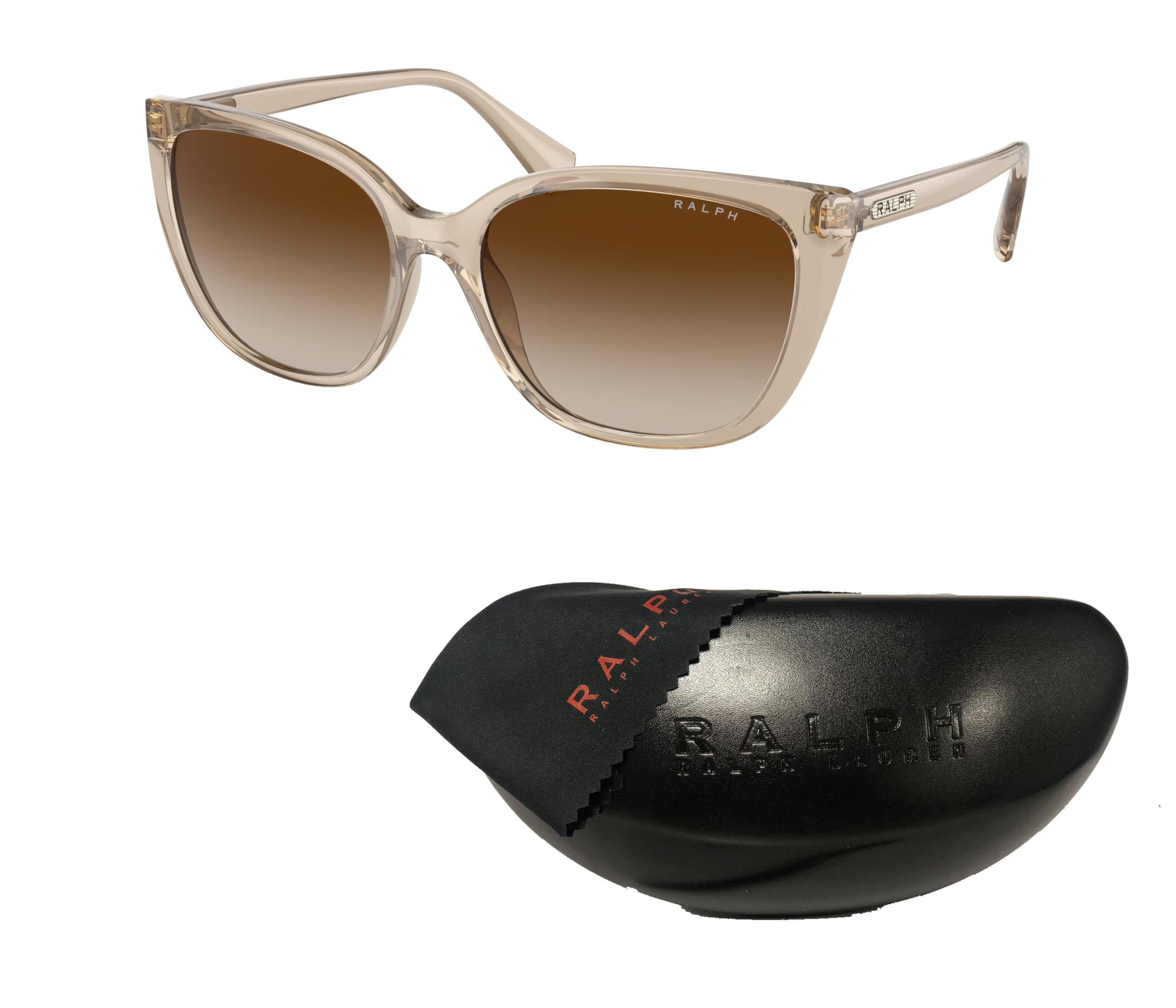 Ralph Lauren RA5274 580213 56MM Shiny Transparent Brown/Gradient Brown Cateye Sunglasses for Women + BUNDLE With Designer iWear Complimentary Eyewear Kit