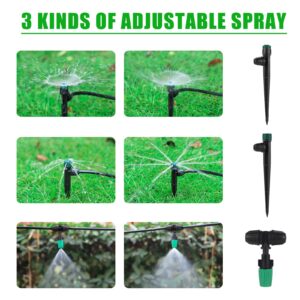 NRWRTY Leak-Proof Drip Irrigation Kit,Quick Connect Irrigation System,Lock Barbed Garden Watering System with 1/4 inch 1/2 inch Irrigation Tubing Hose for Garden,Raised Garden Bed, Lawn