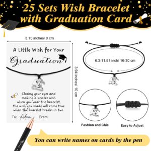 Ecation 25 Sets 2024 Graduation Keychain Wish Bracelet with Graduation Card and Organza Bags Graduation Gifts for Students 2024 Graduation Gift for Class of 2024 College High School Boys Girls