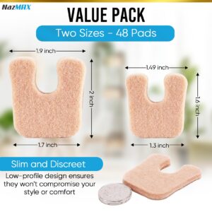 U-Shaped Felt Callus Pads (48 Pack) | Protect Calluses from Rubbing on Shoes | Reduce Foot and Heel Pain | Self-Stick Pedi Cushions Comfort