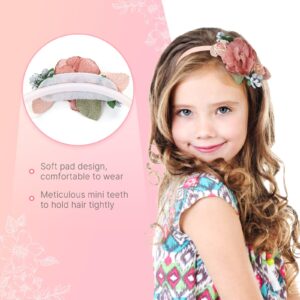 Dizila 5 Pieces Plastic Flower Headbands Floral Hair Bands Hoops Accessories for Toddlers Girls Kids Teens