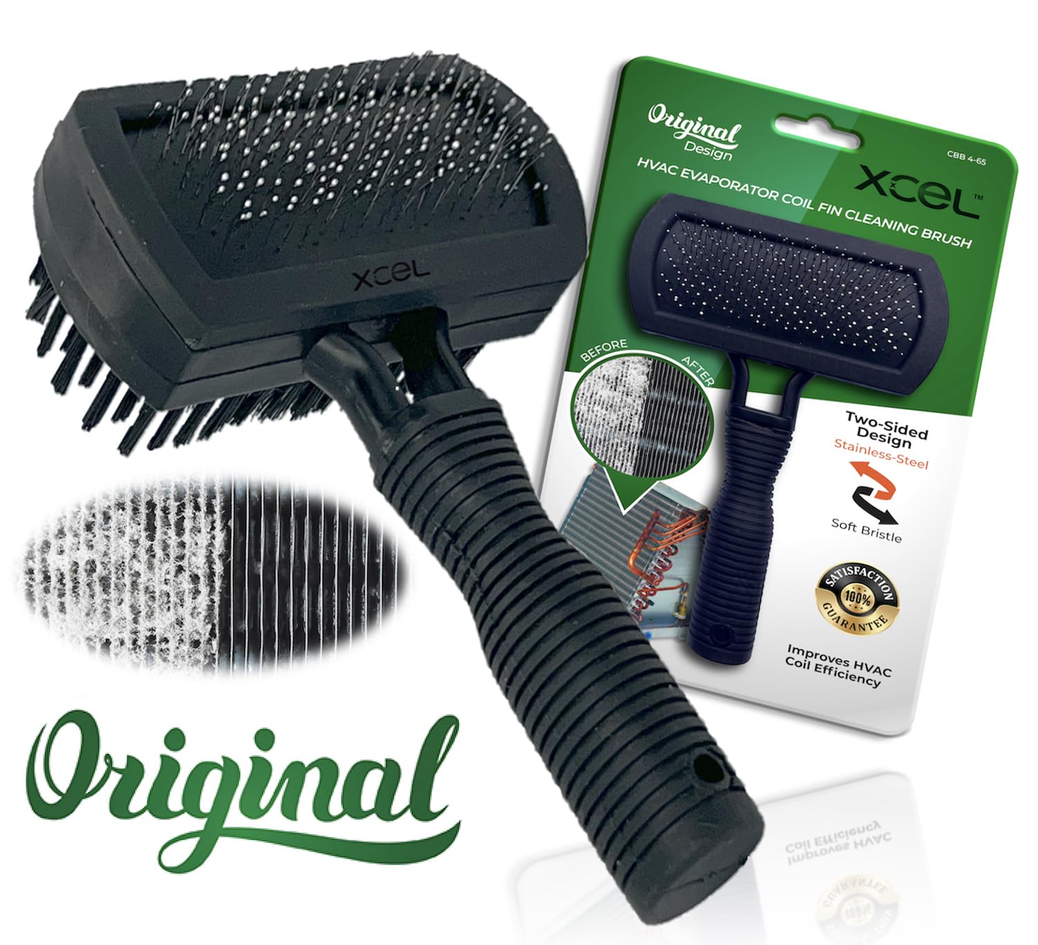 Next Generation Air Conditioner Evaporator Coil Fin Cleaning Brush V2 (Double-Sided) - By XCEL