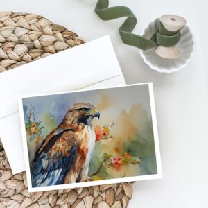 Caroline's Treasures DAC3232GCA7P Hawk Greeting Cards Pack of 8 Blank Cards with Envelopes Whimsical A7 Size 5x7 Blank Note Cards