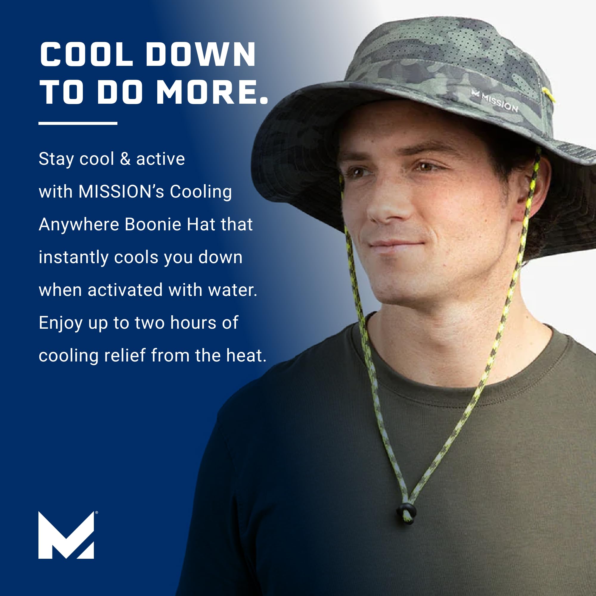 MISSION Cooling Anywhere Boonie Hat, Blackout - Unisex Wide-Brim Hat for Men & Women - Lightweight & Durable - Cools Up to 2 Hours - UPF 50 Sun Protection - Machine Washable