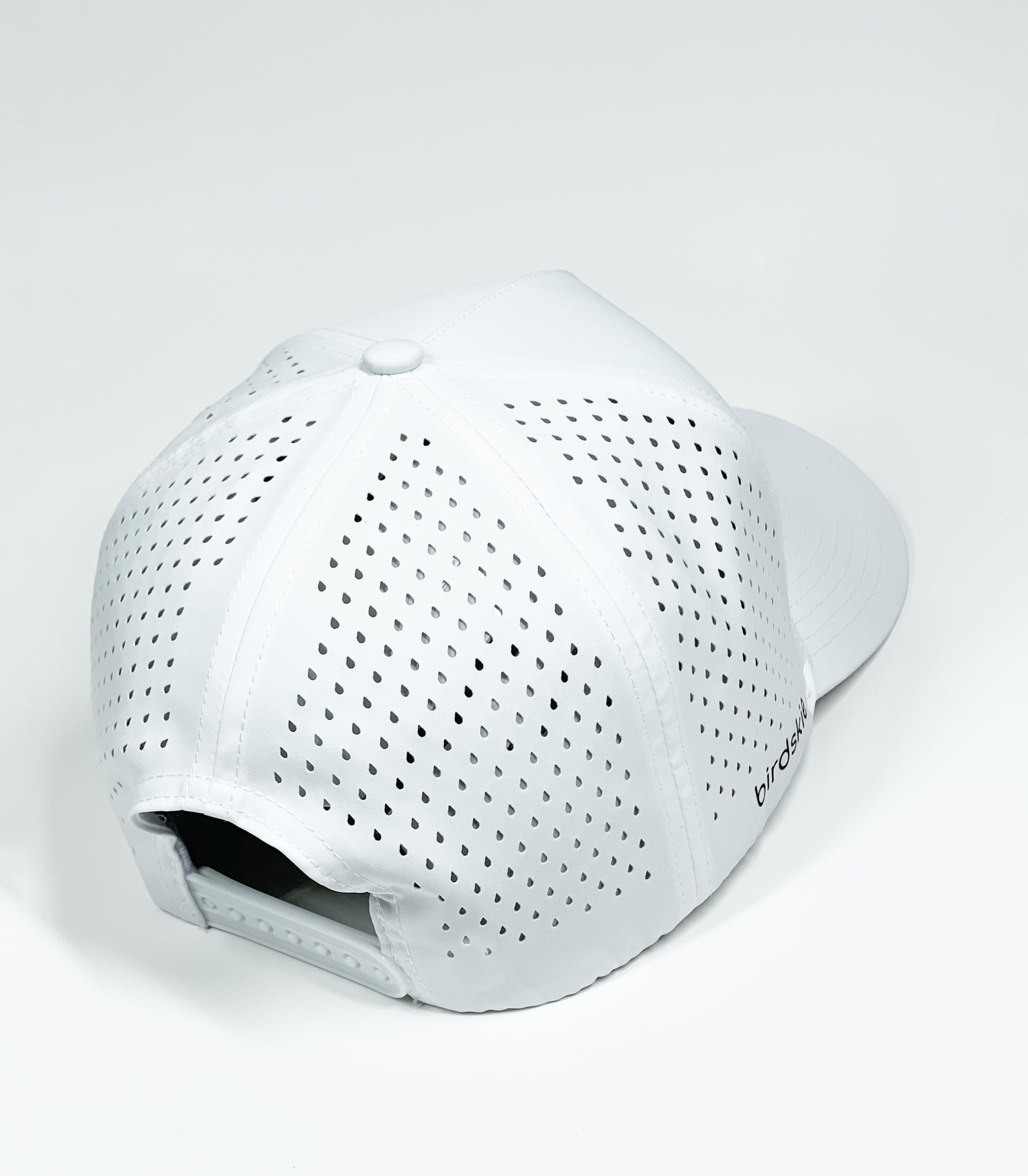 birdskie Golf Hat Snapback, Breathable, Quick Drying, High Performance, The Swagger Golf Cap White