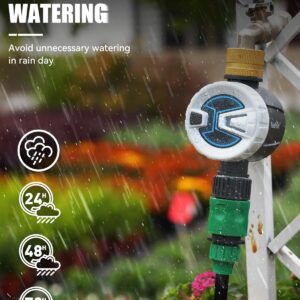 RAINPOINT Bluetooth Hose Timer with Brass Inlet,Smart Water Timer for Garden Hose,Sprinkler Timer with Rain Delay/Manual/Auto Watering, App Control