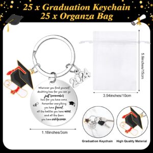 Ecation 25 Sets 2024 Graduation Keychain Wish Bracelet with Graduation Card and Organza Bags Graduation Gifts for Students 2024 Graduation Gift for Class of 2024 College High School Boys Girls