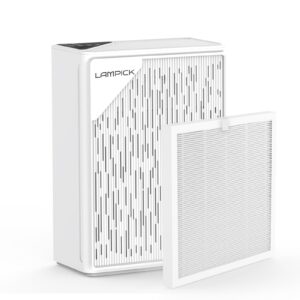 LAMPICK Air Purifier Filter 4-in-1 High-Efficiency True HEPA Replacement Filter, Air Filter Compatible Air Cleaner A6, H13 True HEPA Filter for Smoke Pollen Dander Hair Smell (1 Pack)