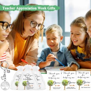 Ecation Teacher Appreciation Gifts Teacher Key Chains Tree Keychain Appreciation Card Thank You Gifts for Women Teacher (24)