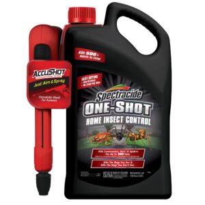 spectracide one-shot home insect control insecticide with accushot sprayer formulated for indoor use to kill 500+ listed insects by contact, 1 gallon