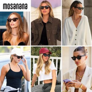 mosanana Trendy Small Cat Eye Polarized Sunglasses for Women Retro 70s Square Sun Glasses Stylish Narrow Skinny Shades UV Protection MS52358