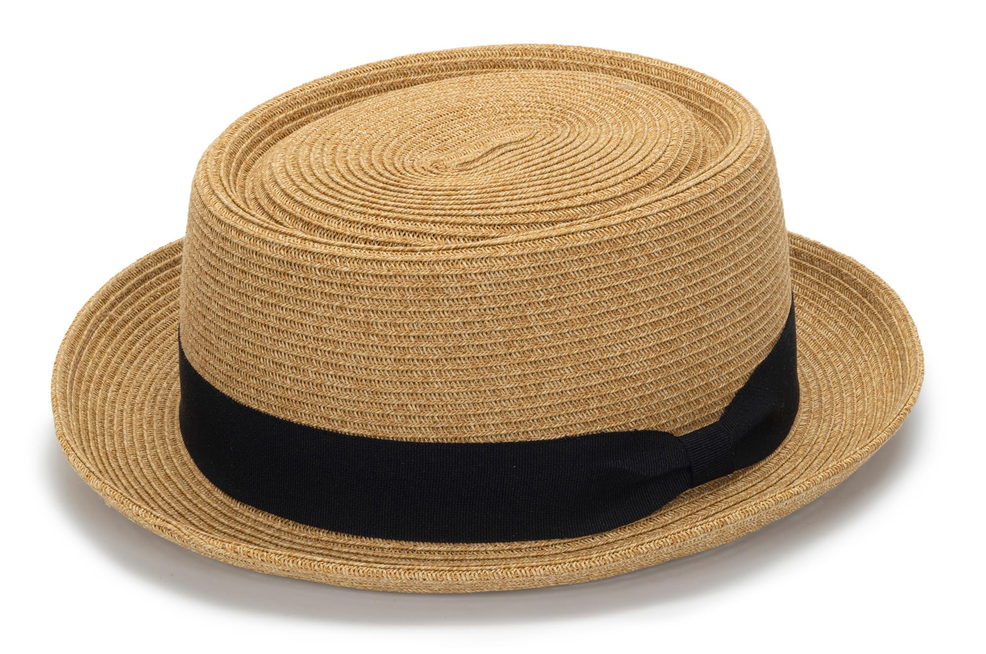 Pork-Pie-Hat-for-Men-Women Straw-Boater-Hat Summer-Sun-Derby-Fedora with Bowknot