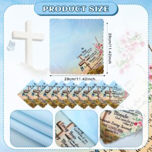 SmoothNovelty 50 Pcs Handkerchiefs for Women Christian Gifts Bulk Soft Gifts Inspirational Religious Bible Verse Gifts