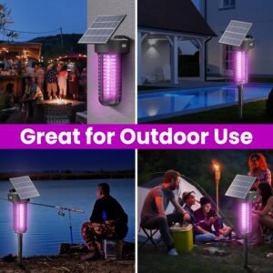 Solar Bug Zapper Outdoor Mosquito Trap Killer Mosquito Killer Lamp，Cordless & Rechargeable ，Fly Zapper Mosquito Catcher Lamp Decor Light for Patio Garden