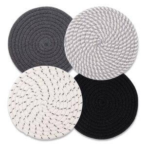 trivets for hot dishes, hot pads for kitchen, 7'' trivets for hot pots and pans, pot holders for kitchen, pot holders heat resistant 4-pcs, trivets for table, kitchen essentials for new home