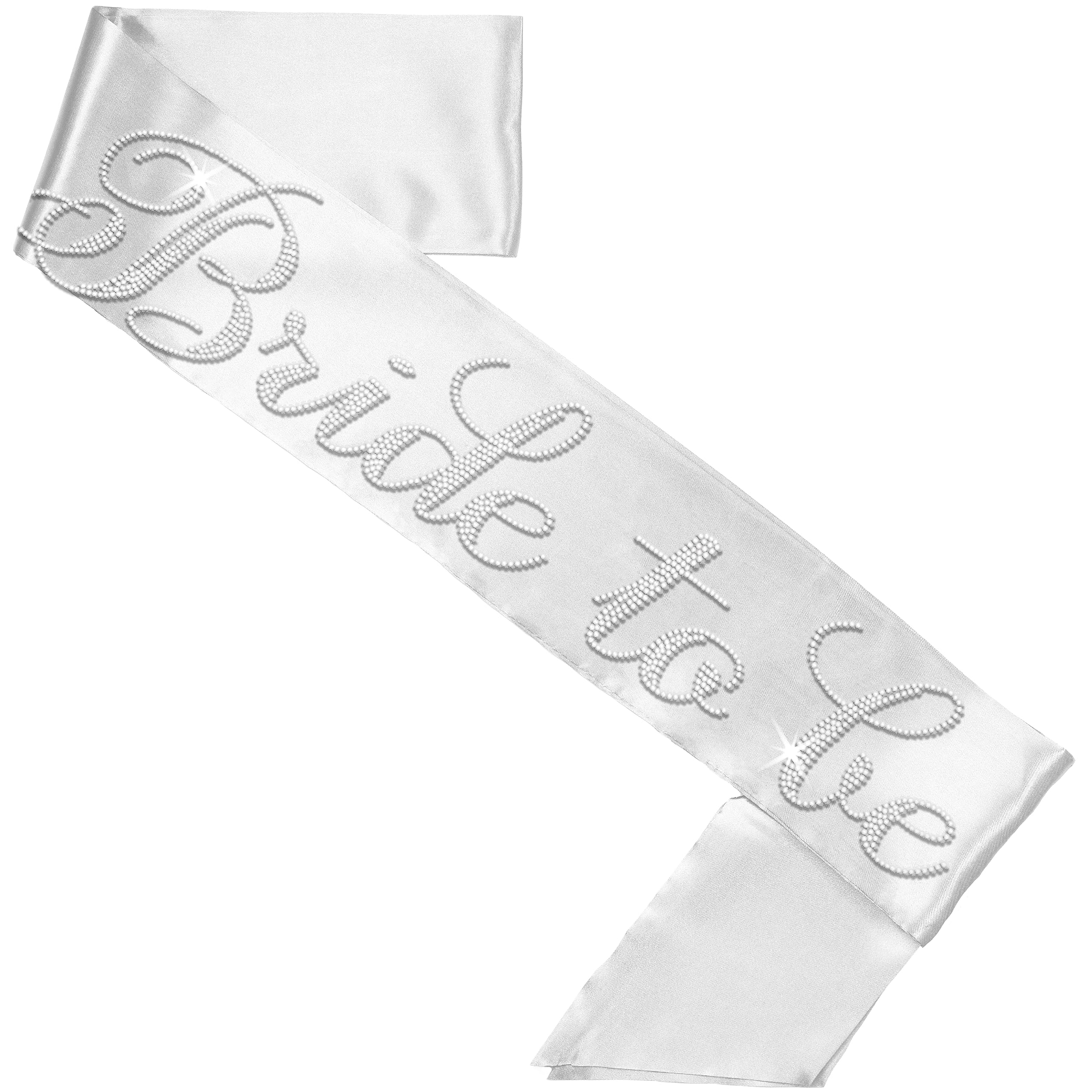 Bride Sash and Veil - SET OF 2: REAL CRYSTAL RHINESTONE Flirty Bride to Be PREMIUM BRIDAL GRADE White Satin Sash & White Veil - Bachelorette Party Veil and Sash - Veil Set(RS FlrtB2B) Wht