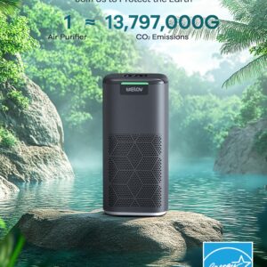 WELOV World's 1st Matter Smart Air Purifier, Air Purifiers for Home Covers 1570 Ft², 99.997% Filtration Efficiency of Particles 0.1-0.3 μm, H13 True HEPA PM2.5 Monitor, Sleep Mode, Dimmable Lighting