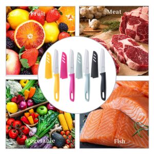 COKUMA Paring Knife, 4PCS Paring Knife Set with Knife Sheaths, 3.7 inch Stainless Steel Pairing Knife, Ultra Sharp Small Kitchen Vegetable Fruit Knives, Dishwasher Safe (4 Colors)