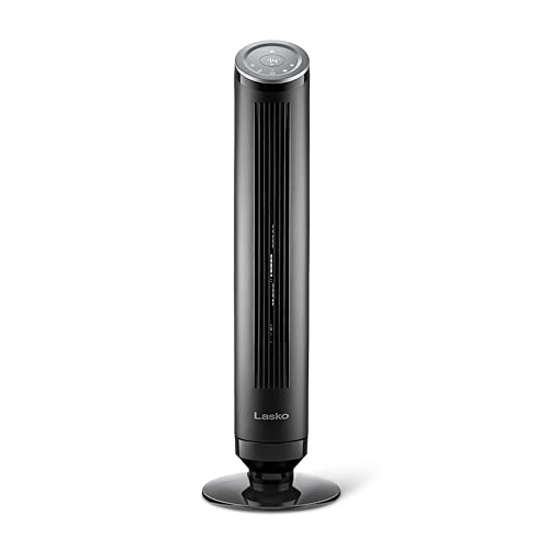 Lasko Ascend 36" Tower Fans for Home, 29 ft/s Airflow, Quiet 29dB on Low, 90° Oscillation, 12 Hour Timer, Air Filter for Hair & Dust, Remote, Black, OST100