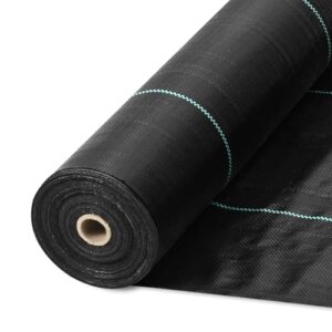 VEVOR 3FTx250FT Premium Heavy Duty Weed Barrier Landscape Fabric, 5OZ Woven Geotextile Fabric Under Gravel, High Permeability for Weed Blocker Weed Mat, Driveway Fabric, Weed Control Garden Cloth