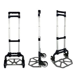 176 lbs Folding Aluminium Cart Luggage Trolley Hand Truck with Black Bungee Cord