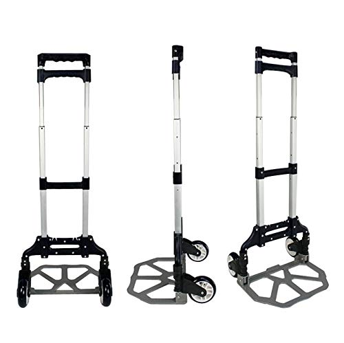 176 lbs Folding Aluminium Cart Luggage Trolley Hand Truck with Black Bungee Cord