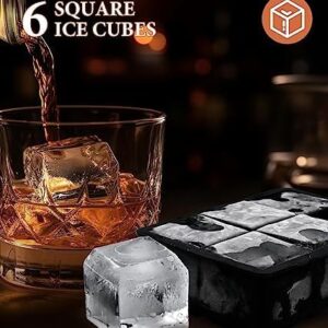 Dclobtop Ice Cube Trays and Ice Molds, Silicone Ice Cube Molds for Freezer with Lid, Diamond & Sphere Ice Ball Maker & Square Ice Cube Maker for Whiskey, Cocktails and Homemade, Reusable