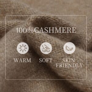 GOELIA 100% Pure Cashmere Scarf For Women Parallelogram Apricot Lightweight Winter Scarf For Women