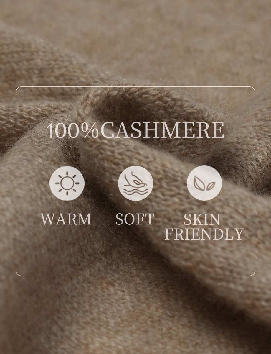 GOELIA 100% Pure Cashmere Scarf For Women Parallelogram Apricot Lightweight Winter Scarf For Women