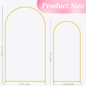 Wokceer Wedding Arch Backdrop Stand 7.2FT, 6FT Gold Metal Arch Stand Set of 2 for Birthday Party Wedding Ceremony Baby Shower Graduation Decoration