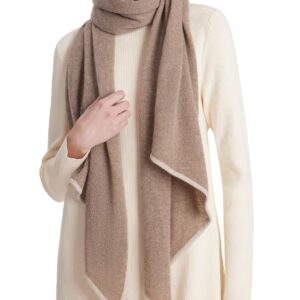 GOELIA 100% Pure Cashmere Scarf For Women Parallelogram Apricot Lightweight Winter Scarf For Women