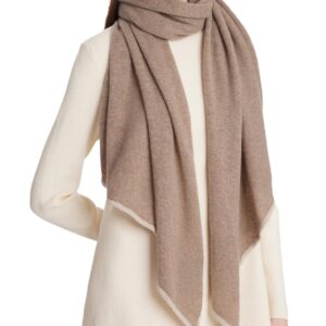 GOELIA 100% Pure Cashmere Scarf For Women Parallelogram Apricot Lightweight Winter Scarf For Women