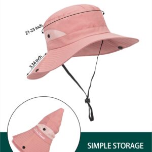 Womens Summer Sun Hat Beach Hat Wide Brim Outdoor UV Protection Hat Packable Mesh Bucket Hat with Ponytail Hole