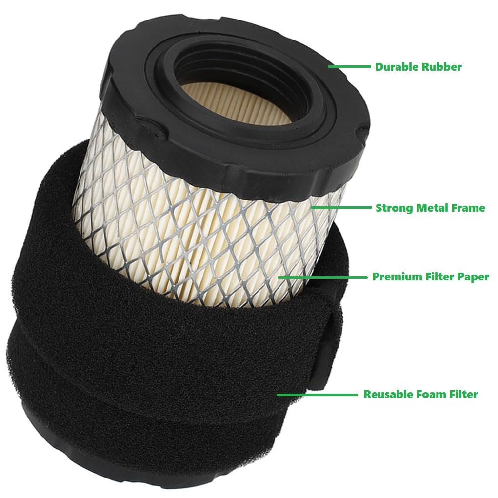 Annolai 796031 594201 Air Filter for BS 590825 591334 John Deer-e D100 D110 D105 D125 D130 D140 MIU14395 Husquvarn-a YTH22V46 YTH24V48 YTA22V46 Lawn Mower with 492932S 492932 Oil Filter