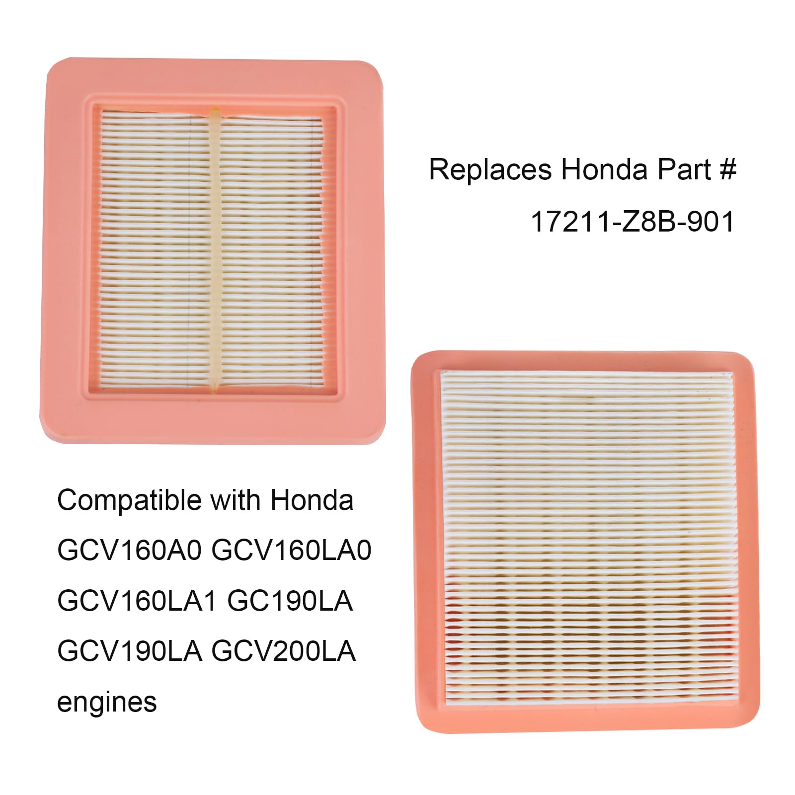 Ceukius 4 Pack 17211-Z8B-901 Air Filter for Honda GCV160LAO GCV190LA Engines, Fits Honda HRR216 HRB216 HRB217 HRC216 HRS216 HRT216 HRX217 HRZ216 Lawn Mower